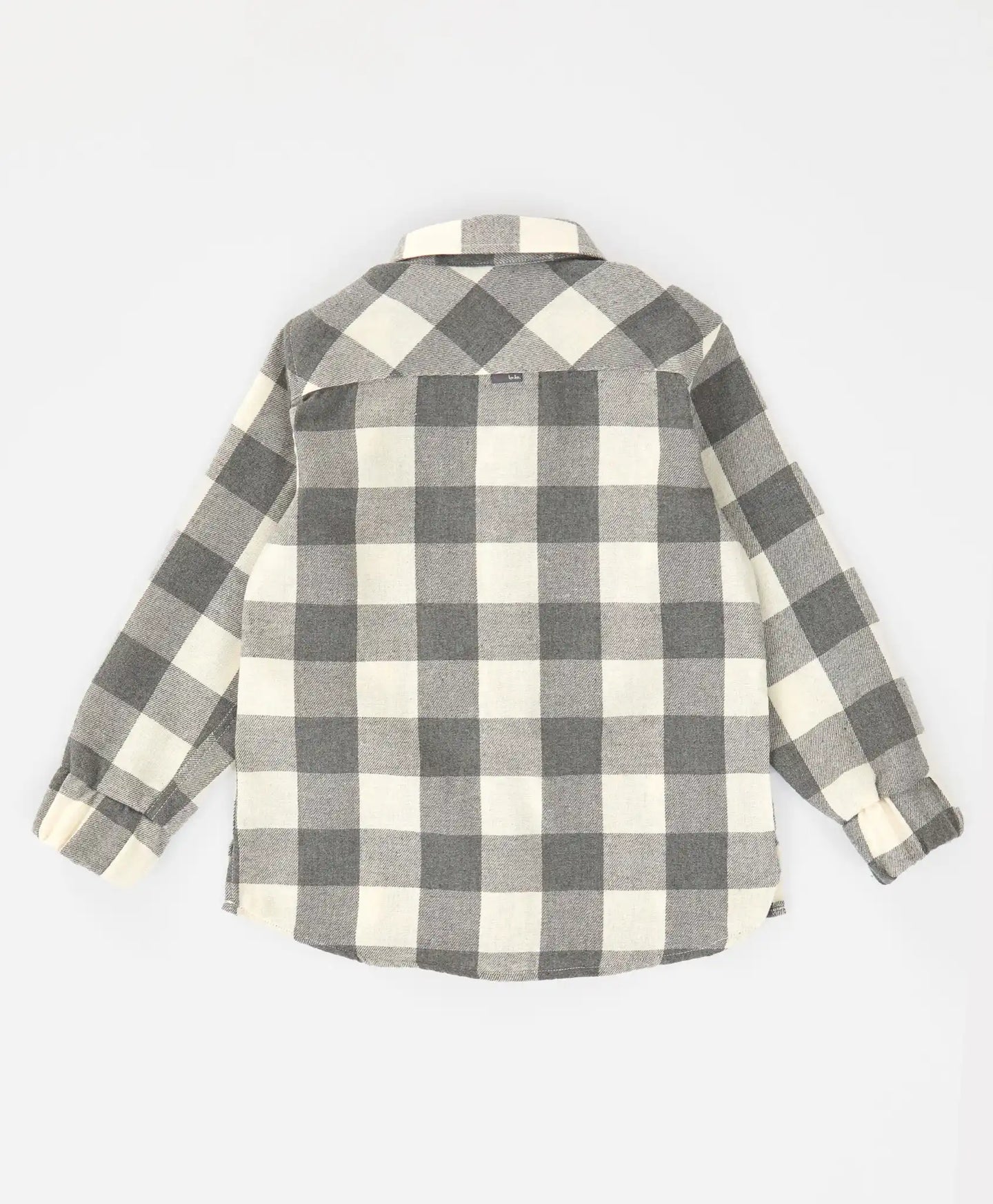 Cămașă cu nasturi, flanelată, în carouri, cu guler desfăcut, gri, pentru fată, Button Blue