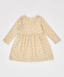 Rochie cu imprimeu leopard, mâneci lungi, bej, pentru fete Button Blue