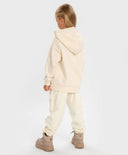 Joggeri cu patru buzunare și cusături exterioare, crem, pentru fată, Button Blue