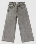 Blugi evazați, gri, pentru fată, Button Blue