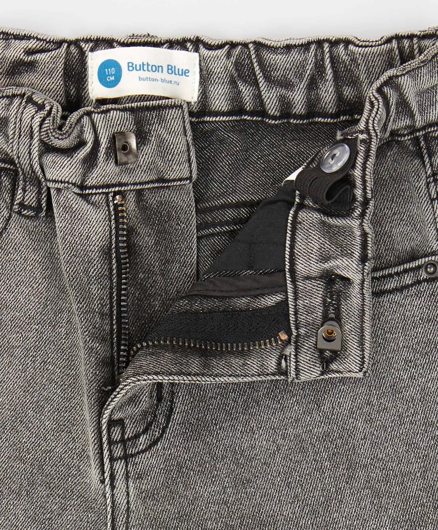 Blugi evazați, gri, pentru fată, Button Blue