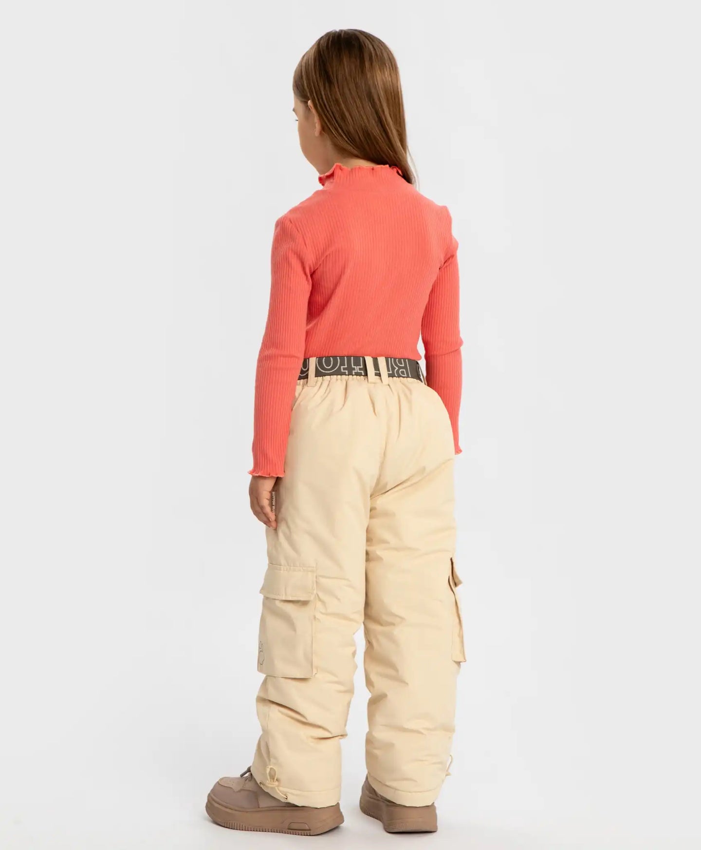 Pantaloni căptușiți, de sezon intermediar, impermeabili, cu ajustare la craci, bej, pentru fată, Button Blue