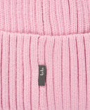 Căciulă tricotată cu tiv roz pentru fetițe Button Blue