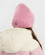 Căciulă tricotată cu tiv roz pentru fetițe Button Blue