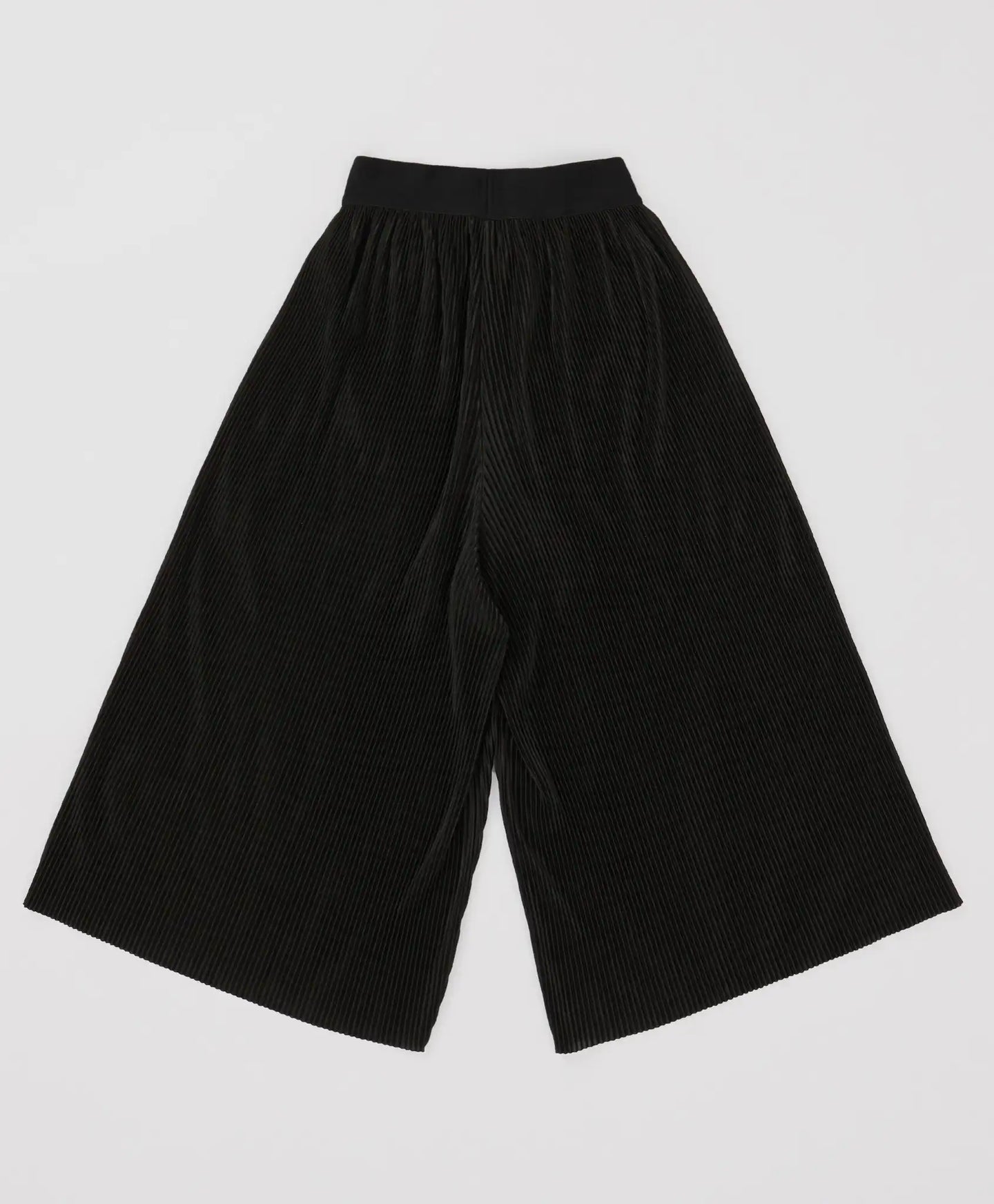 Pantaloni palazzo cu pliuri și talie elastică, negri, pentru fată, Button Blue