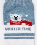 Șosete înalte cu ursuleț albe pentru fete Button Blue