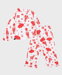 Pijamale cu pantaloni și tricou cu mânecă lungă, imprimeu Spărgătorul de Nuci, pentru fată, Button Blue