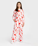 Pijamale cu pantaloni și tricou cu mânecă lungă, imprimeu Spărgătorul de Nuci, pentru fată, Button Blue