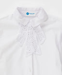 Bluză combinată cu fundă detașabilă, bej, Button Blue