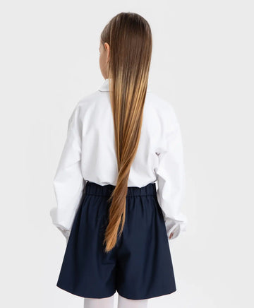 Cămașă cu guler format, albă, Button Blue