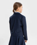 Sacou scurt, drept, cu un singur rând de nasturi, albastru Button Blue