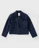 Sacou scurt, drept, cu un singur rând de nasturi, albastru Button Blue