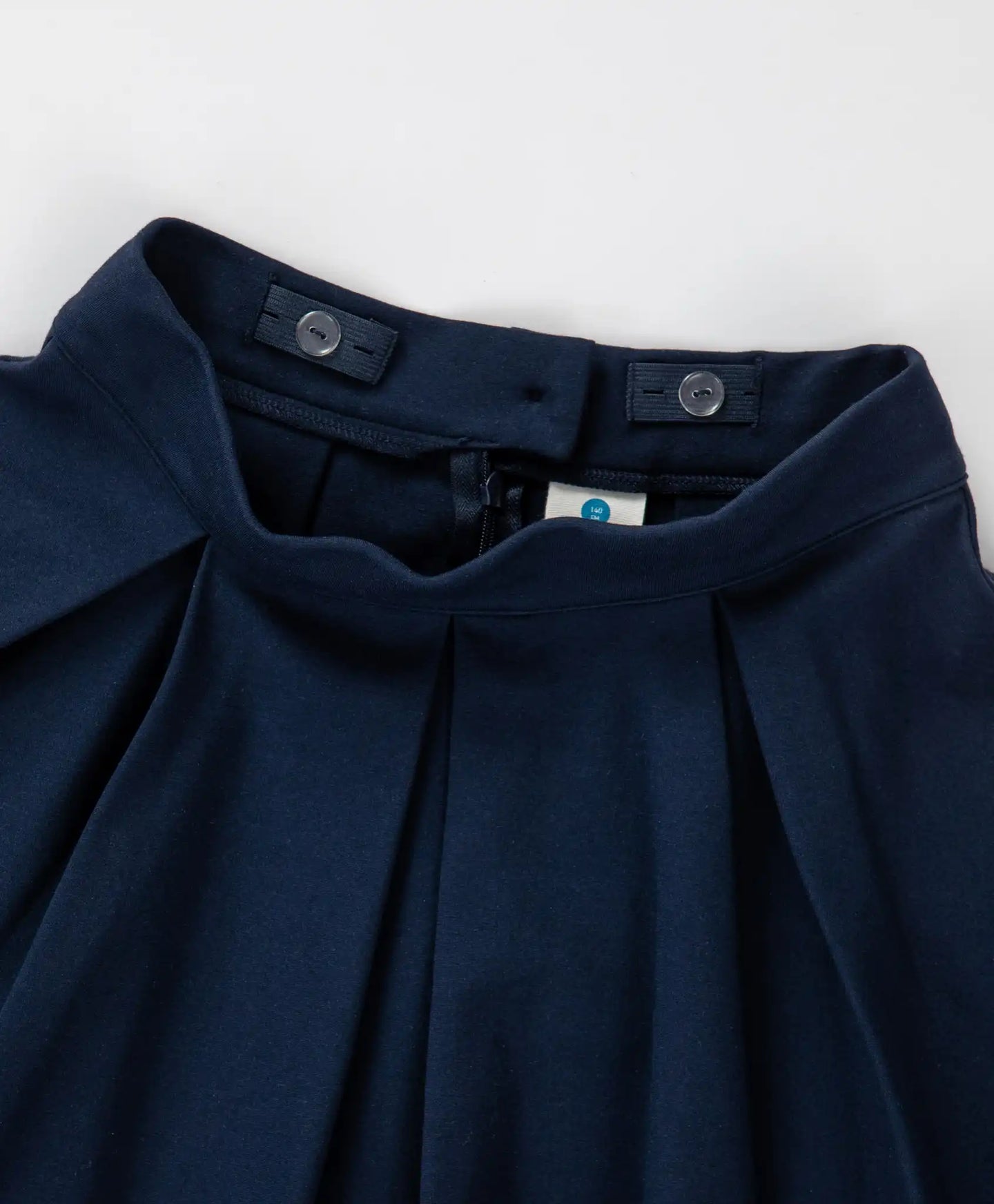 Fustă în linie A, albastră, Button Blue