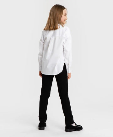 Pantaloni clasici, cu dungi presate, negri, Button Blue