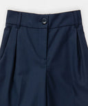 Pantaloni palazzo cu pliuri, albaștri, Button Blue