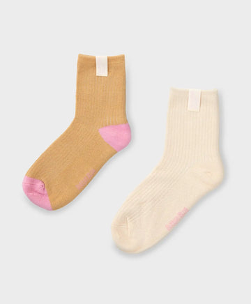 Set de două perechi de șosete înalte, multicolore, pentru fată, Button Blue