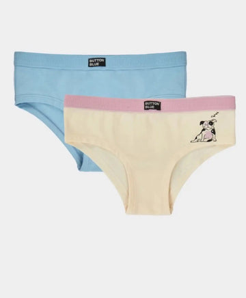 Set de boxeri din două piese, multicolor, pentru fată, Button Blue