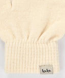 Mănuși tricotate crem pentru copii, Button Blue