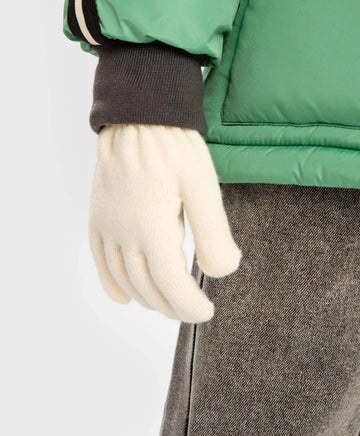 Mănuși tricotate crem pentru copii, Button Blue