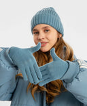 Mănuși tricotate albastre pentru copii Button Blue