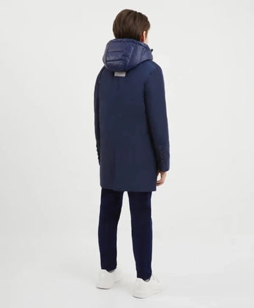 Palton din material rezistent la apă cu guler detașabil și glugă, albastru, pentru băiat, Gulliver