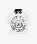 Polo oversize, cu mânecă scurtă, alb, pentru fată, Gulliver