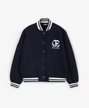 Hanorac bomber din interlock cu imprimeu albastru pentru fete Gulliver