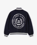 Hanorac bomber din interlock cu imprimeu albastru pentru fete Gulliver