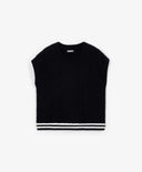 Vestă tricotată voluminoasă cu împletituri, albastră, pentru fată, Gulliver