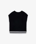 Vestă tricotată voluminoasă cu împletituri, albastră, pentru fată, Gulliver