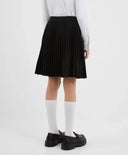 Fustă plisată, cu talie elastică, neagră, pentru fată, Gulliver