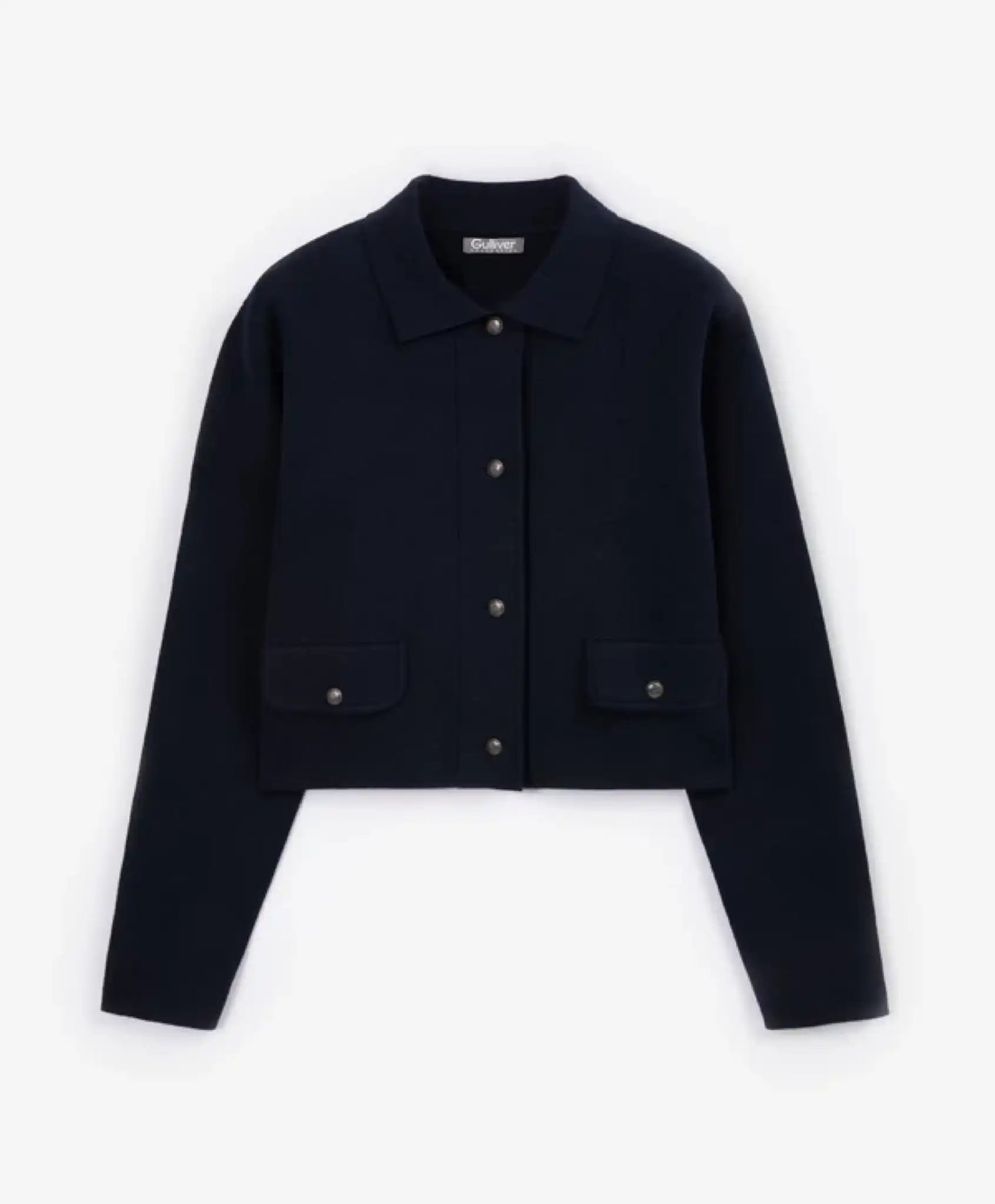 Jachetă tricotată cu închidere cu nasturi metalici, albastră, pentru fată, Gulliver