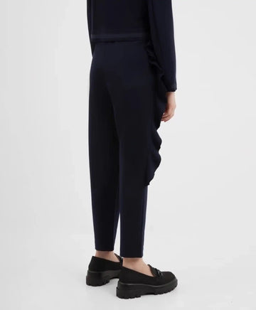 Pantaloni conici cu volane, albaștri, pentru fată, Gulliver