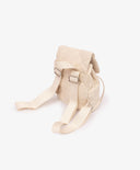 Rucsac pentru fată, matlasat, formă moale, din piele ecologică mată, alb-lăptos Gulliver