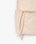 Rucsac pentru fată, matlasat, formă moale, din piele ecologică mată, alb-lăptos Gulliver