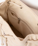 Rucsac pentru fată, matlasat, formă moale, din piele ecologică mată, alb-lăptos Gulliver