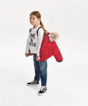 Geacă de iarnă pentru fată, matlasată, cu puf artificial, roșie Gulliver