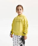 Hanorac pentru fată, siluetă oversize moderată, galben Gulliver