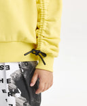 Hanorac pentru fată, siluetă oversize moderată, galben Gulliver