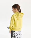 Hanorac pentru fată, siluetă oversize moderată, galben Gulliver