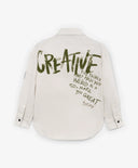 Cămașă pentru băiat cu mânecă lungă, siluetă dreaptă, gri cu print Gulliver