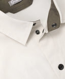 Cămașă pentru băiat cu mânecă lungă, siluetă dreaptă, gri cu print Gulliver