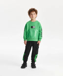 Bluză sport pentru băiat din neopren, cu buzunar tip cangur, verde Gulliver