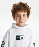 Hanorac pentru băiat cu tranziție gradient și imitație de stratificare, alb Gulliver