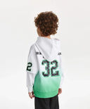 Hanorac pentru băiat cu tranziție gradient și imitație de stratificare, alb Gulliver