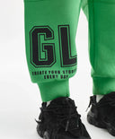 Joggeri pentru băiat din neopren, cu talie elastică, verzi Gulliver