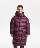 Palton de iarnă pentru fată, matlasat, cu puf natural, bordo Gulliver