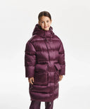 Palton de iarnă pentru fată, matlasat, cu puf natural, bordo Gulliver