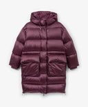 Palton de iarnă pentru fată, matlasat, cu puf natural, bordo Gulliver