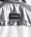 Hanorac cu fermoar pentru fată, din polar, cu borduri argintii, alb Gulliver